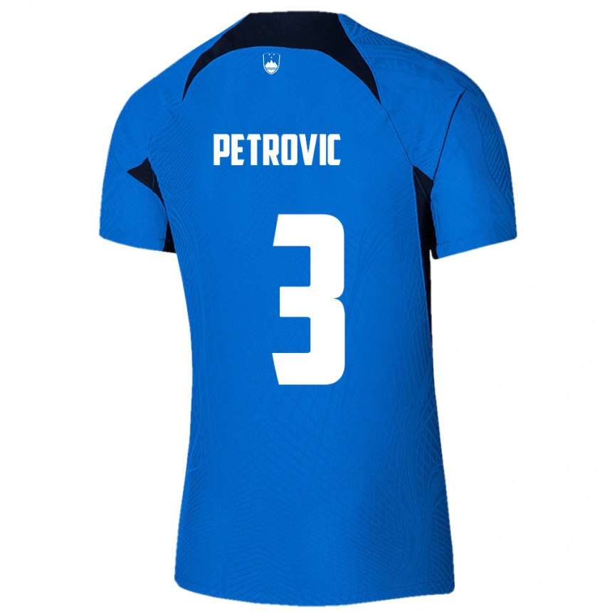 Kids Football Slovenia Zan Petrovic #3 Blue Away Jersey 24-26 T-Shirt Za