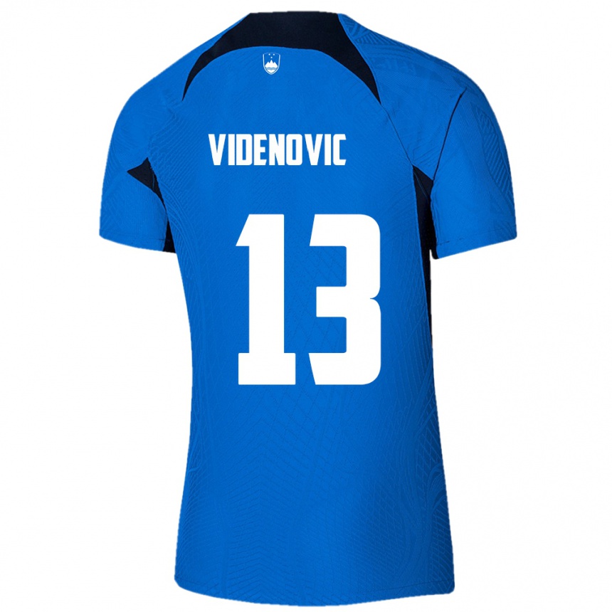 Kids Football Slovenia Denis Videnovic #13 Blue Away Jersey 24-26 T-Shirt Za