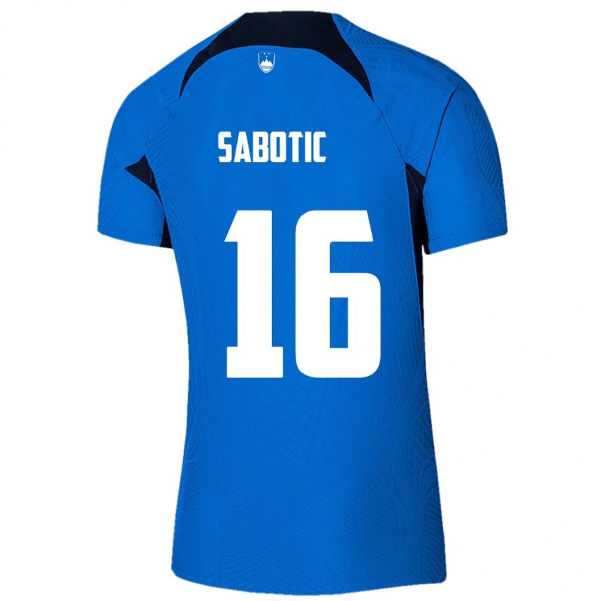 Kids Football Slovenia Tais Sabotic #16 Blue Away Jersey 24-26 T-Shirt Za