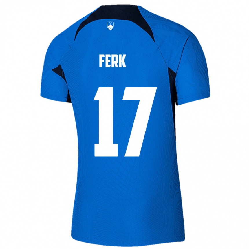 Kids Football Slovenia Matic Ferk #17 Blue Away Jersey 24-26 T-Shirt Za