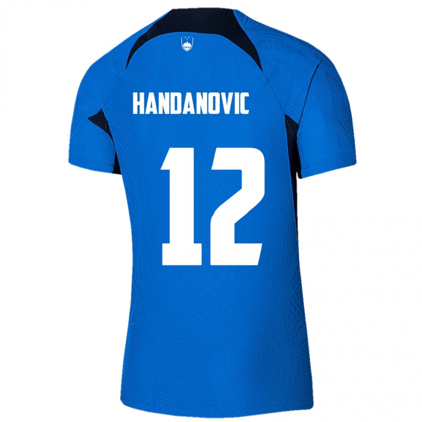 Kids Football Slovenia Tanej Handanovic #12 Blue Away Jersey 24-26 T-Shirt Za