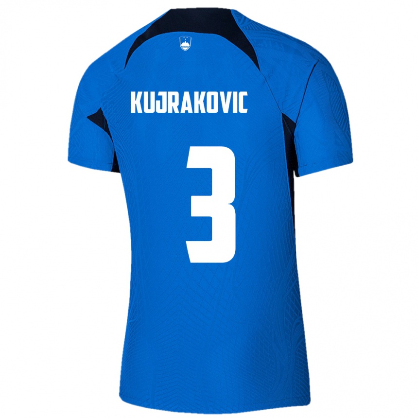 Kids Football Slovenia Minel Kujrakovic #3 Blue Away Jersey 24-26 T-Shirt Za