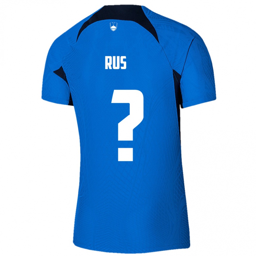 Kids Football Slovenia Luka Rus #0 Blue Away Jersey 24-26 T-Shirt Za