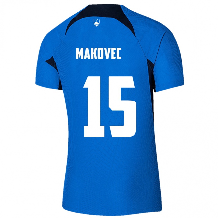 Kids Football Slovenia Sara Makovec #15 Blue Away Jersey 24-26 T-Shirt Za