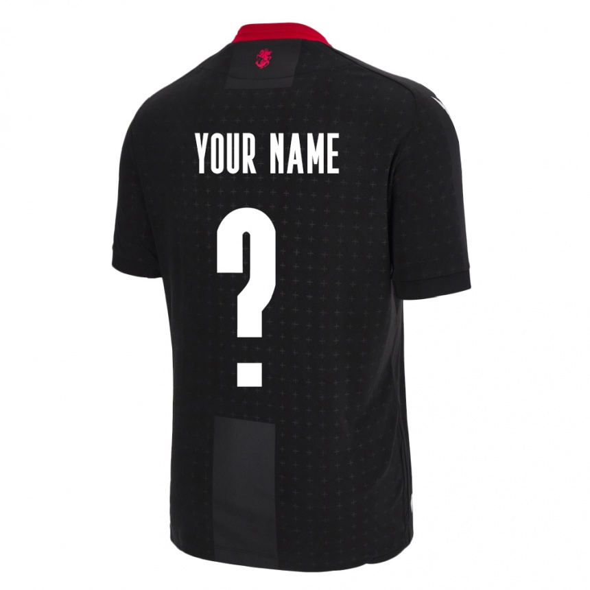 Kids Football Georgia Your Name #0 Black Away Jersey 24-26 T-Shirt Za