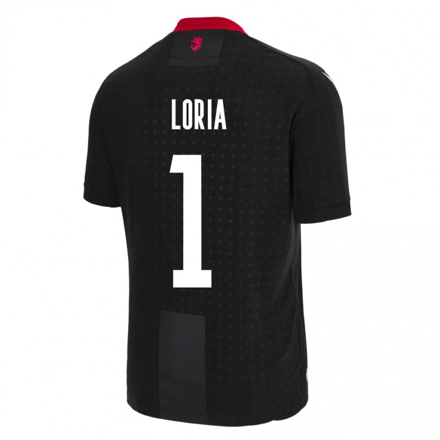 Kids Football Georgia Giorgi Loria #1 Black Away Jersey 24-26 T-Shirt Za