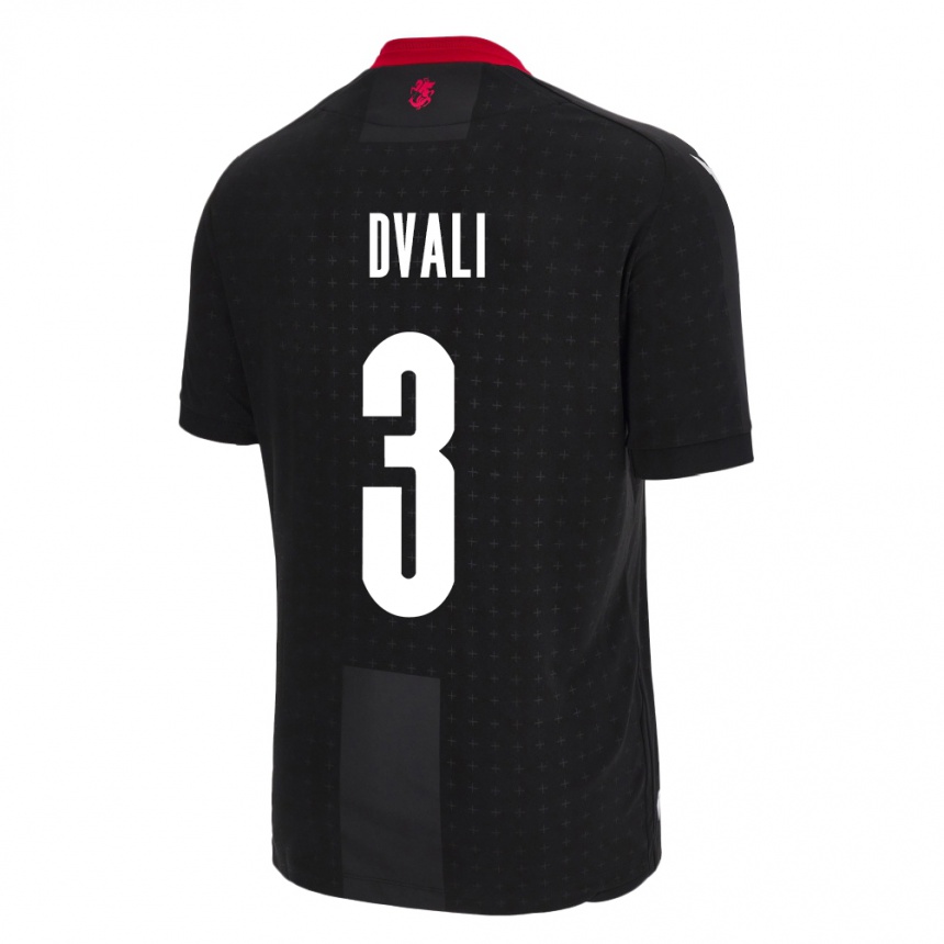 Kids Football Georgia Lasha Dvali #3 Black Away Jersey 24-26 T-Shirt Za