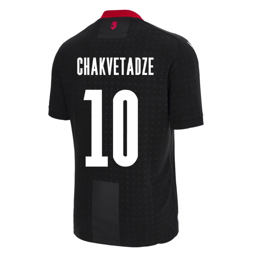 Kids Football Georgia Giorgi Chakvetadze #10 Black Away Jersey 24-26 T-Shirt Za