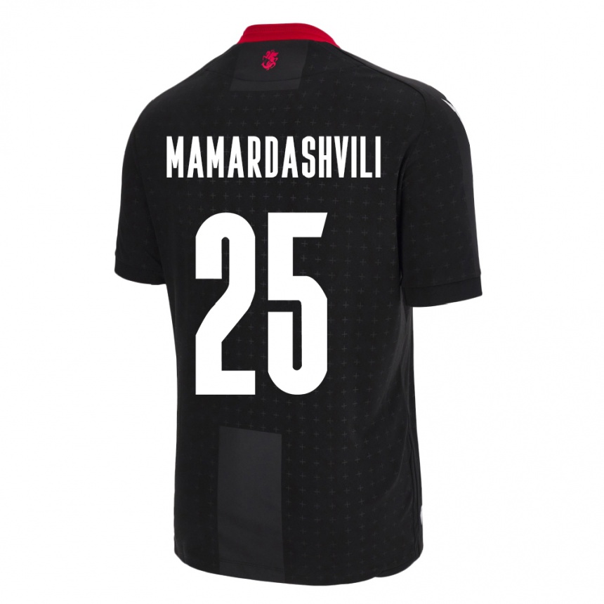 Kids Football Georgia Giorgi Mamardashvili #25 Black Away Jersey 24-26 T-Shirt Za