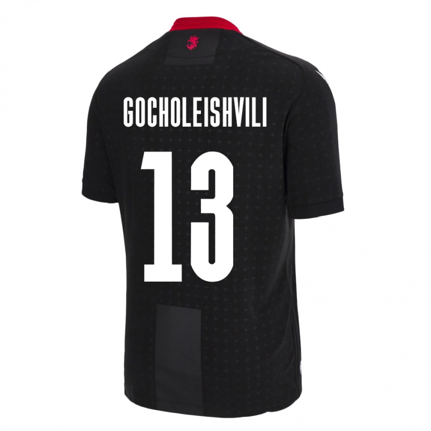 Kids Football Georgia Giorgi Gocholeishvili #13 Black Away Jersey 24-26 T-Shirt Za