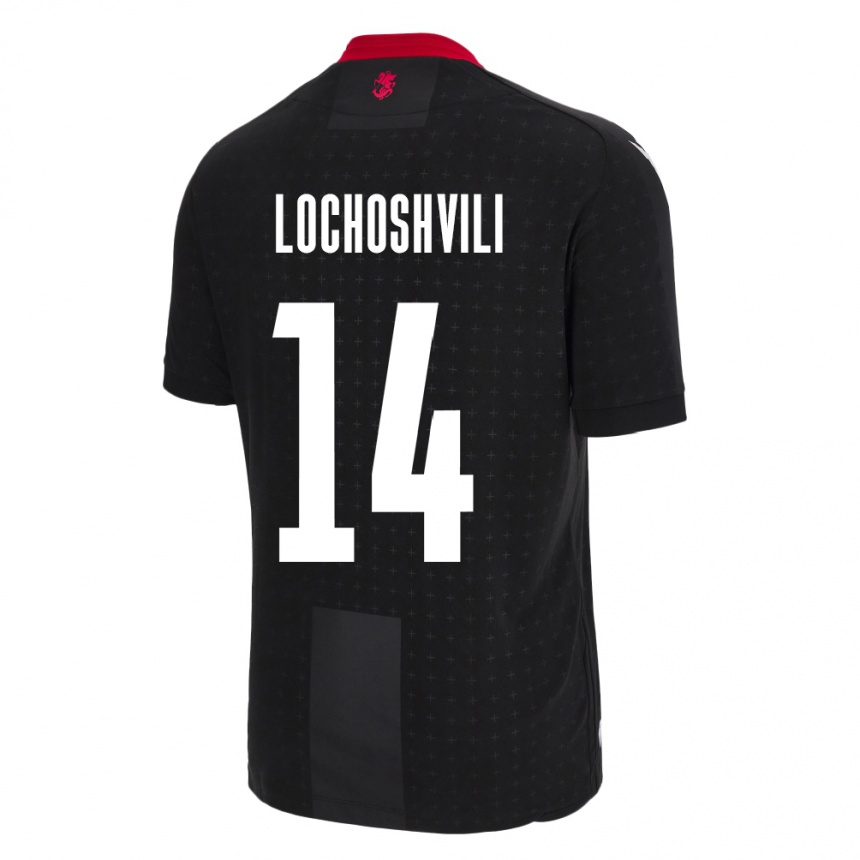 Kids Football Georgia Luka Lochoshvili #14 Black Away Jersey 24-26 T-Shirt Za