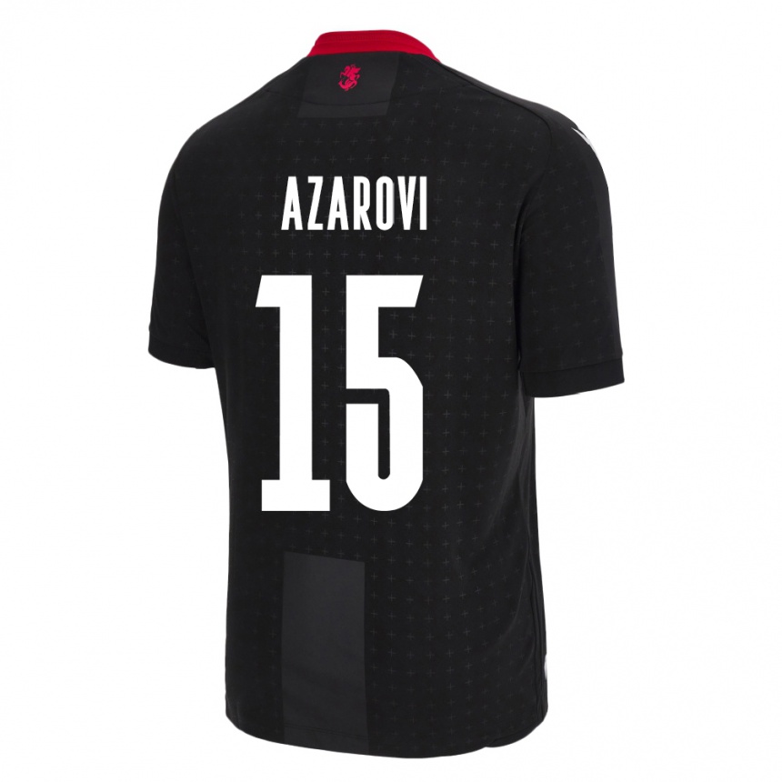 Kids Football Georgia Irakli Azarovi #15 Black Away Jersey 24-26 T-Shirt Za