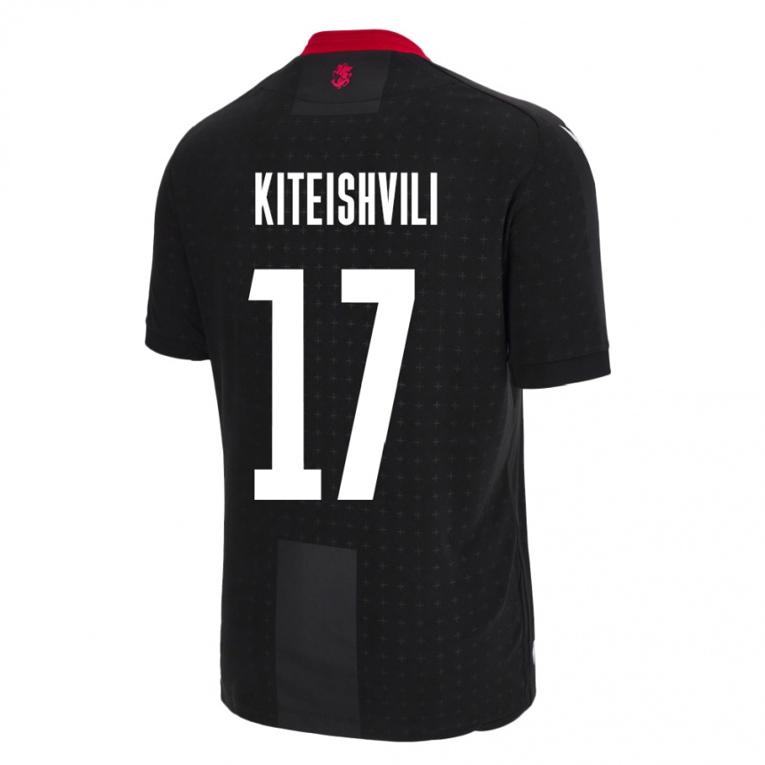 Kids Football Georgia Otar Kiteishvili #17 Black Away Jersey 24-26 T-Shirt Za