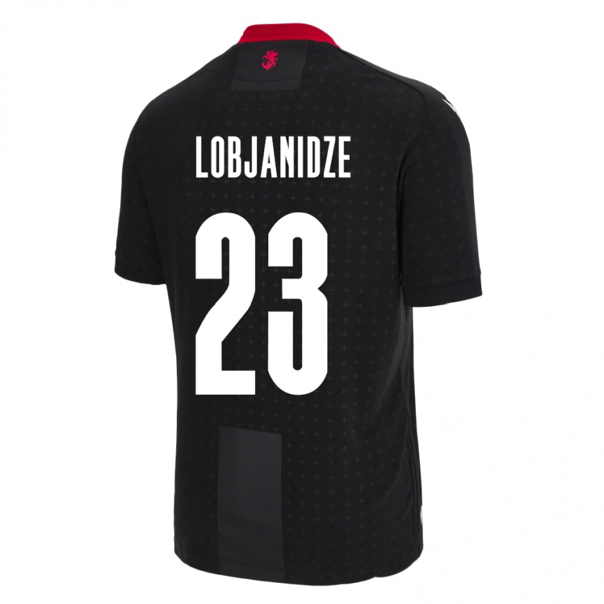 Kids Football Georgia Saba Lobjanidze #23 Black Away Jersey 24-26 T-Shirt Za