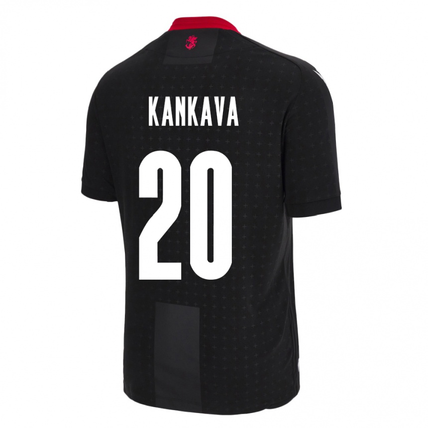 Kids Football Georgia Jaba Kankava #20 Black Away Jersey 24-26 T-Shirt Za