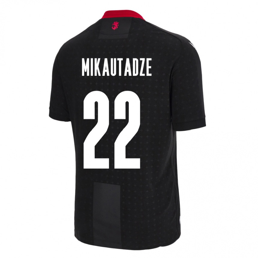 Kids Football Georgia Georges Mikautadze #22 Black Away Jersey 24-26 T-Shirt Za