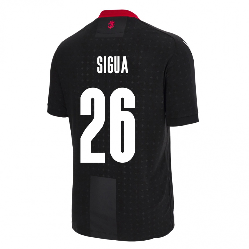 Kids Football Georgia Gabriel Sigua #26 Black Away Jersey 24-26 T-Shirt Za