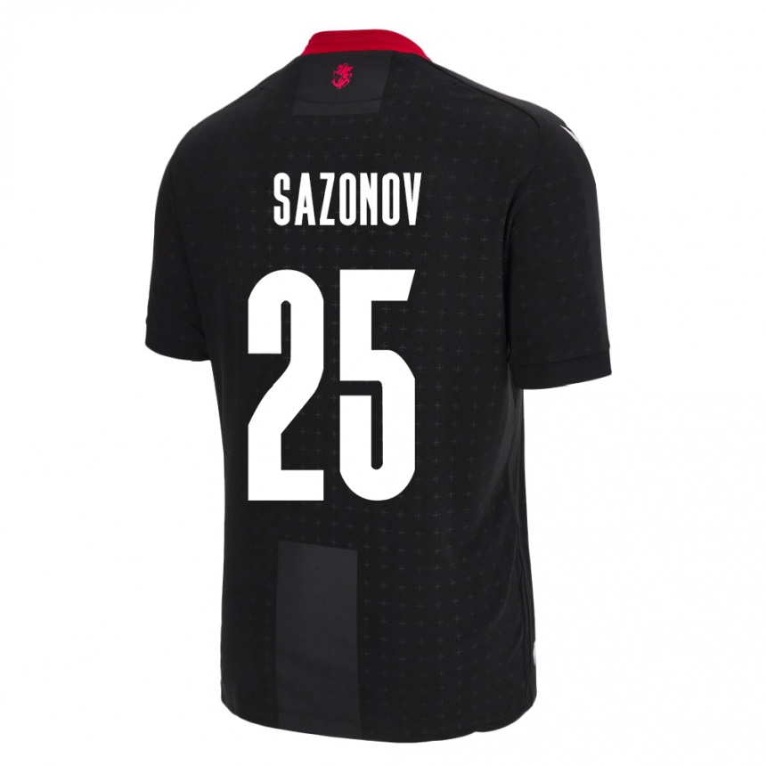 Kids Football Georgia Saba Sazonov #25 Black Away Jersey 24-26 T-Shirt Za