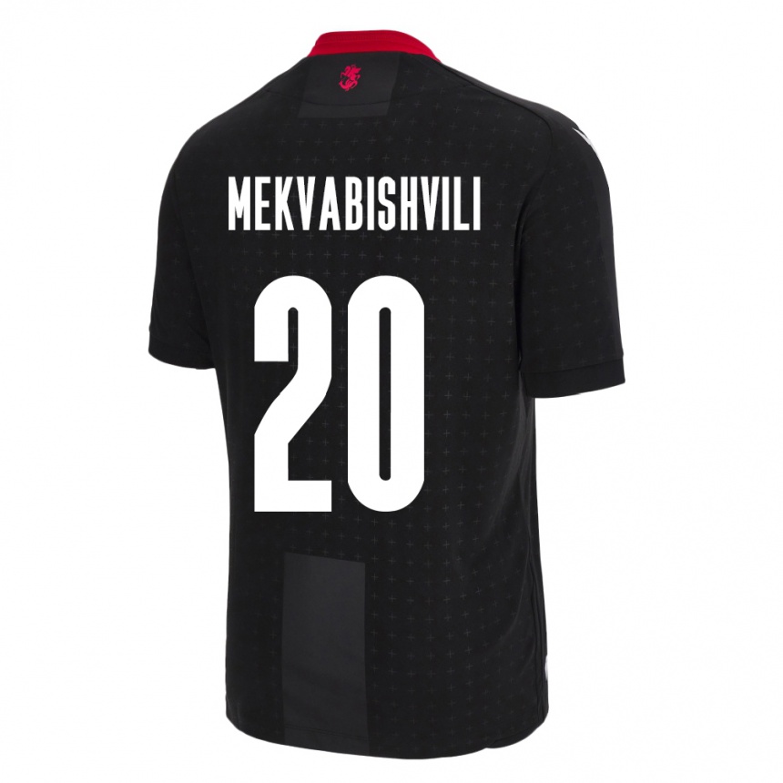 Kids Football Georgia Anzor Mekvabishvili #20 Black Away Jersey 24-26 T-Shirt Za