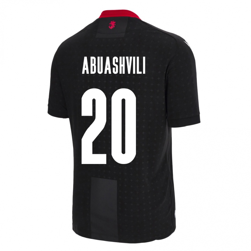 Kids Football Georgia Giorgi Abuashvili #20 Black Away Jersey 24-26 T-Shirt Za