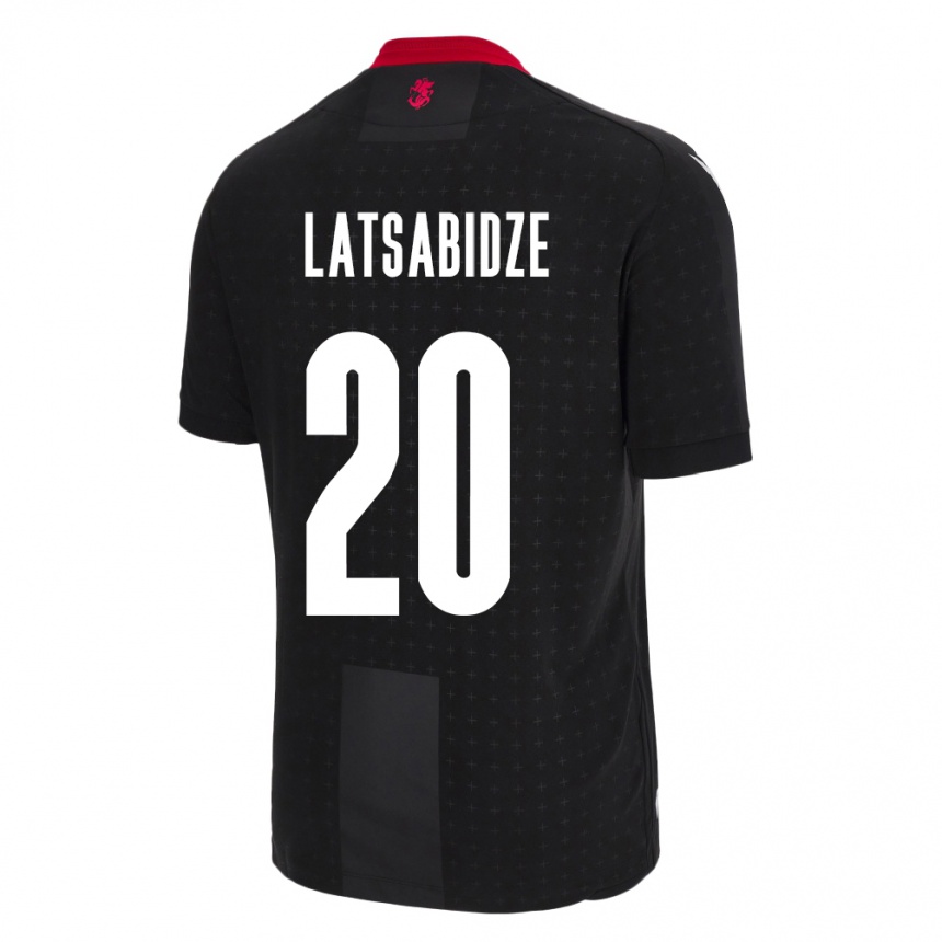 Kids Football Georgia Luka Latsabidze #20 Black Away Jersey 24-26 T-Shirt Za