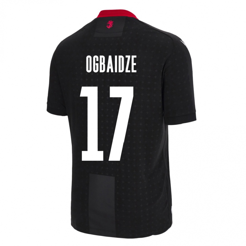 Kids Football Georgia Shalva Ogbaidze #17 Black Away Jersey 24-26 T-Shirt Za