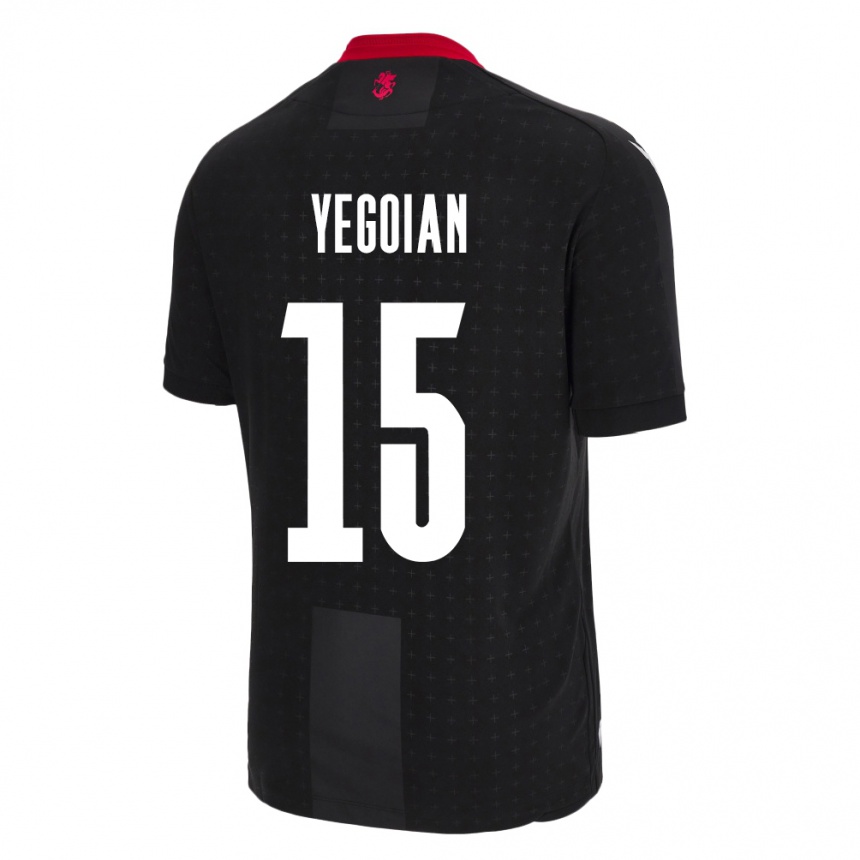 Kids Football Georgia Irakli Yegoian #15 Black Away Jersey 24-26 T-Shirt Za