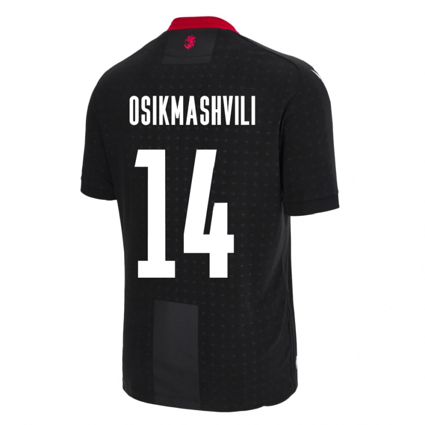 Kids Football Georgia Levan Osikmashvili #14 Black Away Jersey 24-26 T-Shirt Za