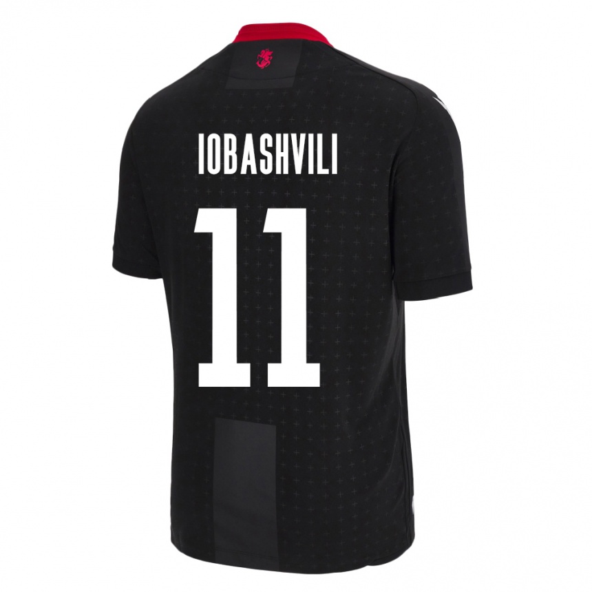 Kids Football Georgia Jaduli Iobashvili #11 Black Away Jersey 24-26 T-Shirt Za