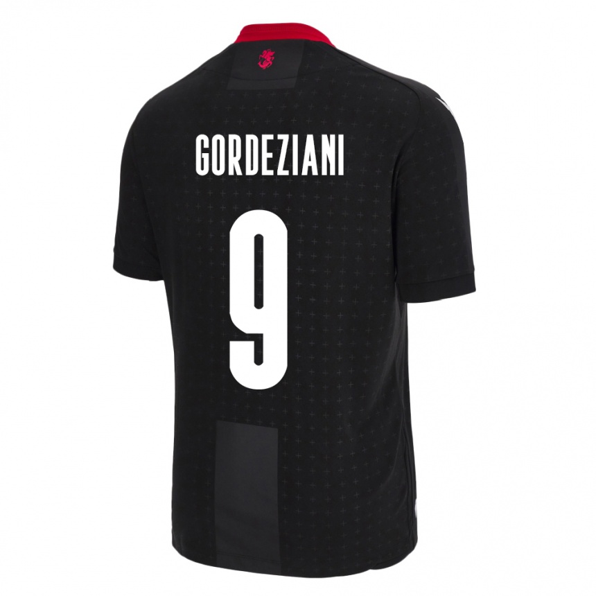 Kids Football Georgia Vasilios Gordeziani #9 Black Away Jersey 24-26 T-Shirt Za