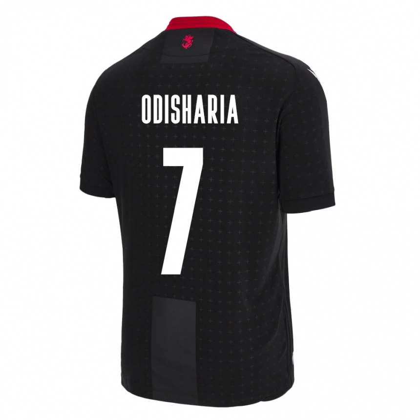 Kids Football Georgia Lasha Odisharia #7 Black Away Jersey 24-26 T-Shirt Za