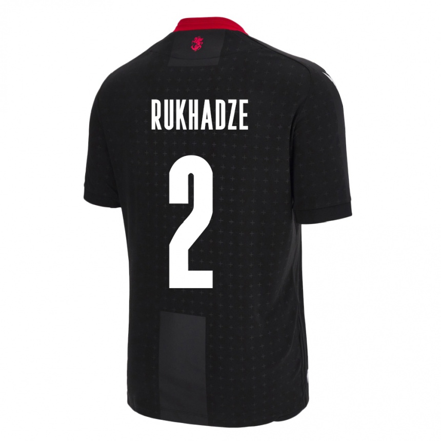 Kids Football Georgia Zurab Rukhadze #2 Black Away Jersey 24-26 T-Shirt Za