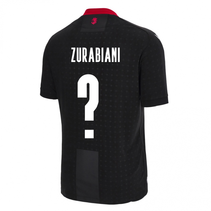 Kids Football Georgia Davit Zurabiani #0 Black Away Jersey 24-26 T-Shirt Za