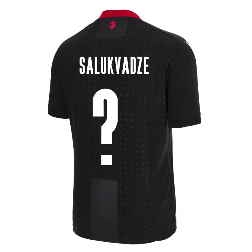 Kids Football Georgia Luka Salukvadze #0 Black Away Jersey 24-26 T-Shirt Za