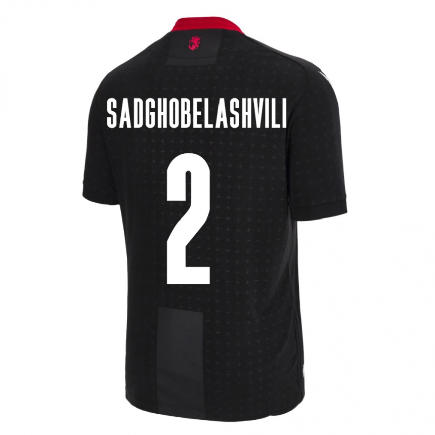 Kids Football Georgia Gela Sadghobelashvili #2 Black Away Jersey 24-26 T-Shirt Za