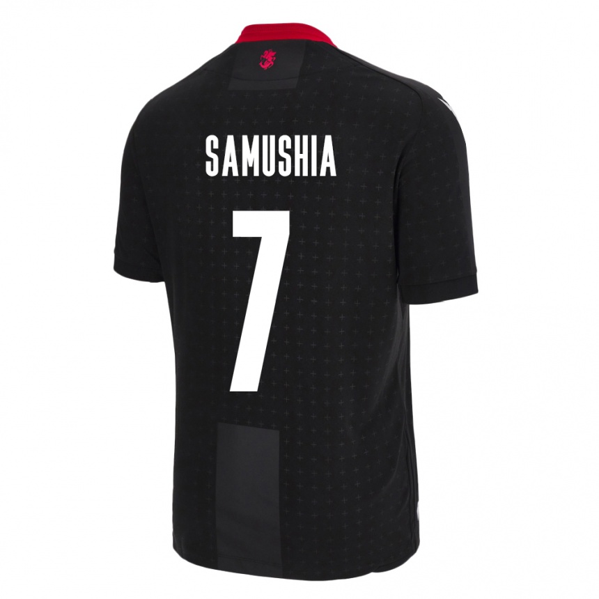 Kids Football Georgia Saba Samushia #7 Black Away Jersey 24-26 T-Shirt Za