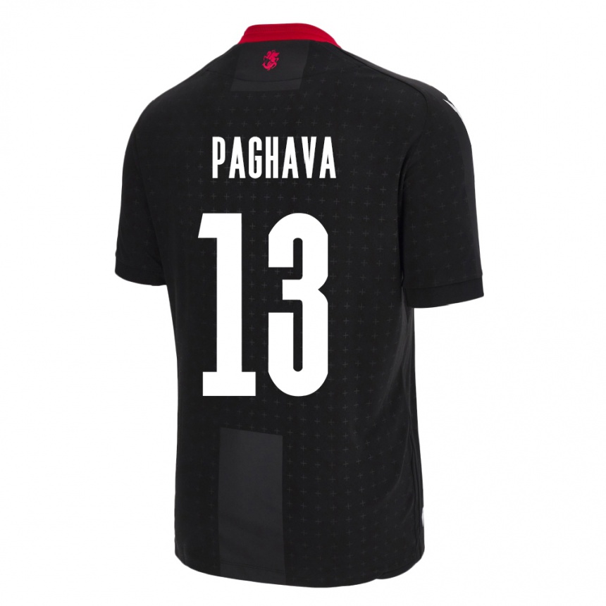 Kids Football Georgia Davit Paghava #13 Black Away Jersey 24-26 T-Shirt Za