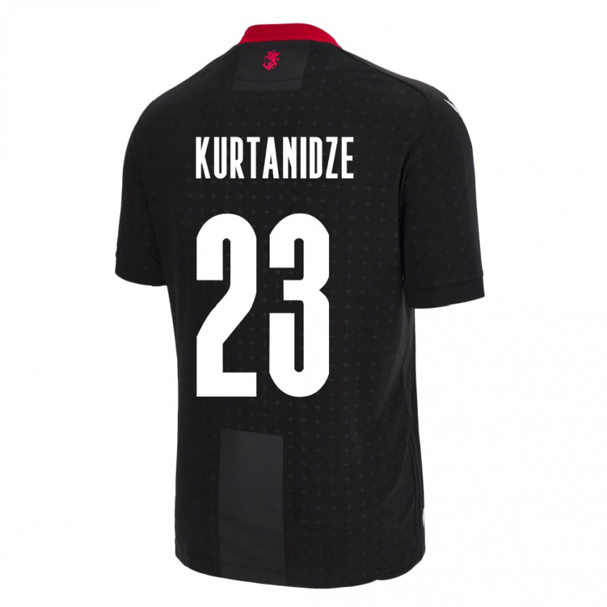 Kids Football Georgia Revaz Kurtanidze #23 Black Away Jersey 24-26 T-Shirt Za