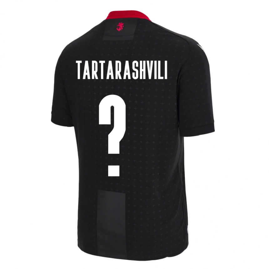 Kids Football Georgia Saba Tartarashvili #0 Black Away Jersey 24-26 T-Shirt Za