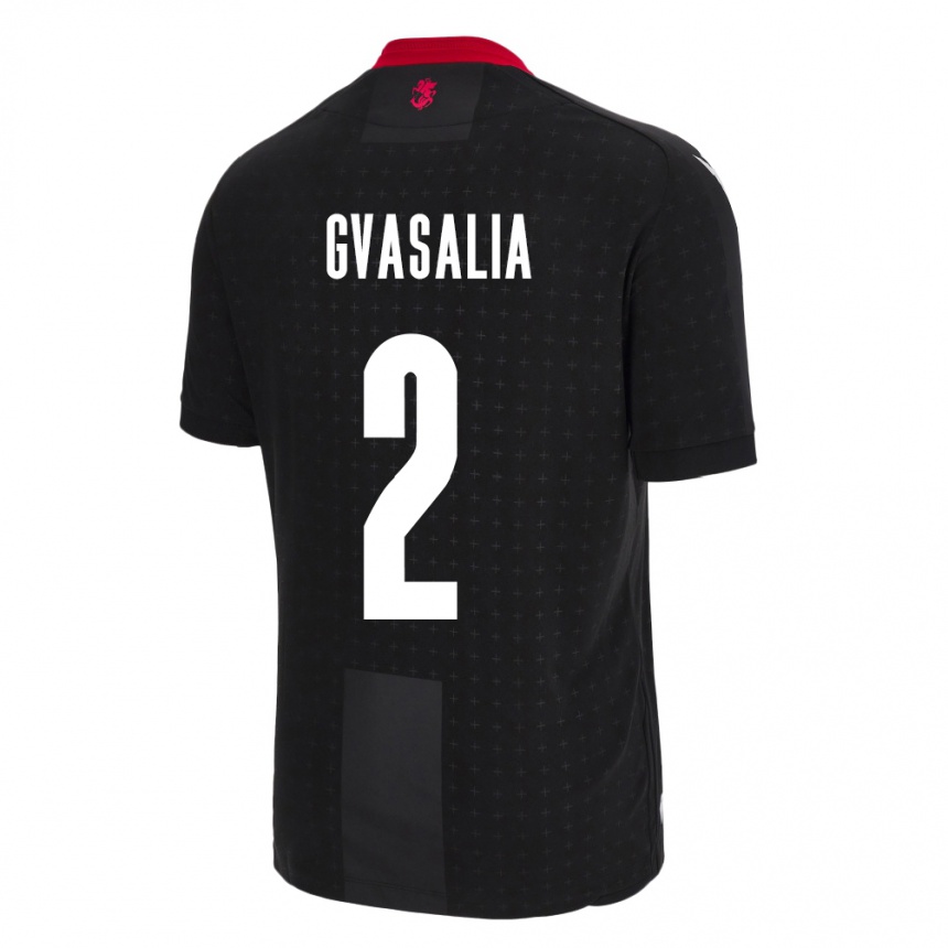 Kids Football Georgia Giorgi Gvasalia #2 Black Away Jersey 24-26 T-Shirt Za