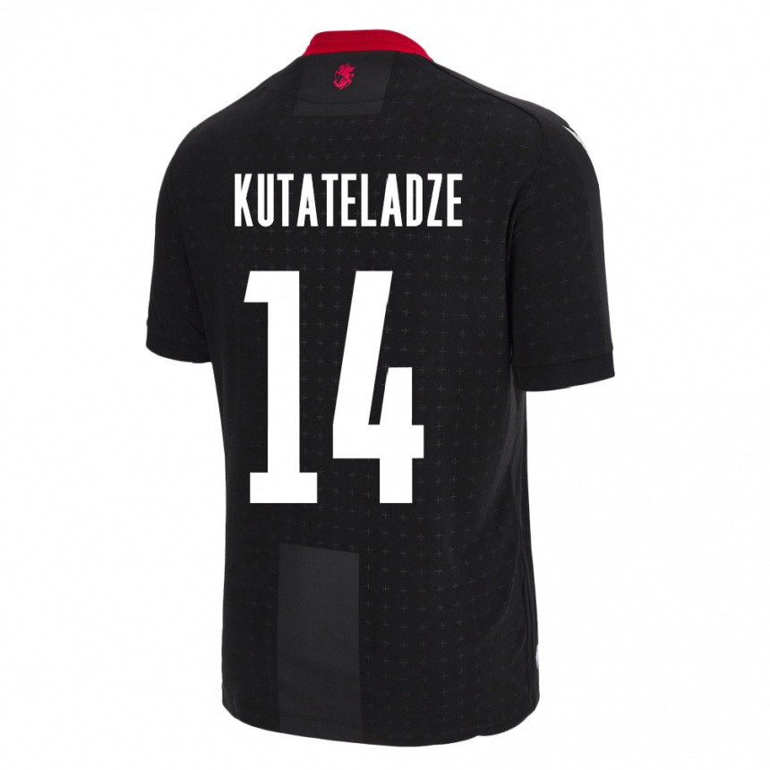 Kids Football Georgia Alexandre Kutateladze #14 Black Away Jersey 24-26 T-Shirt Za