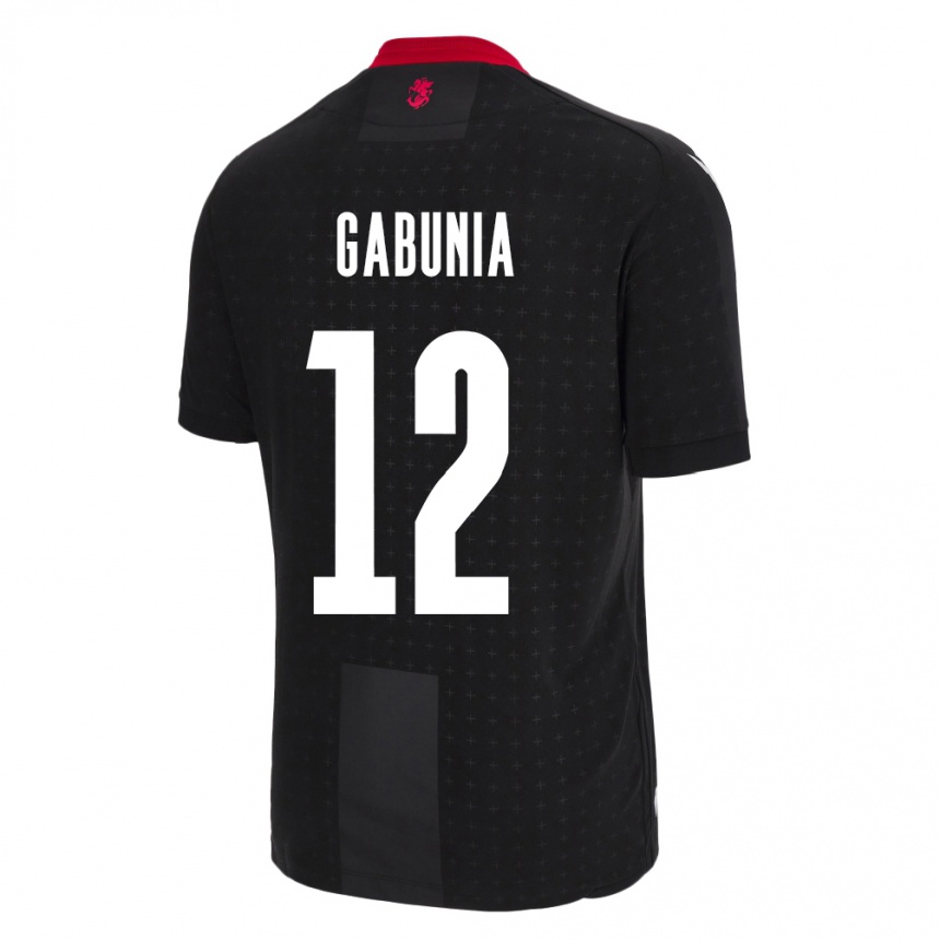 Kids Football Georgia Tatia Gabunia #12 Black Away Jersey 24-26 T-Shirt Za