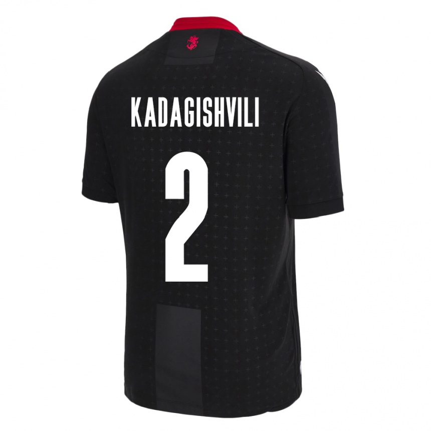 Kids Football Georgia Gvantsa Kadagishvili #2 Black Away Jersey 24-26 T-Shirt Za