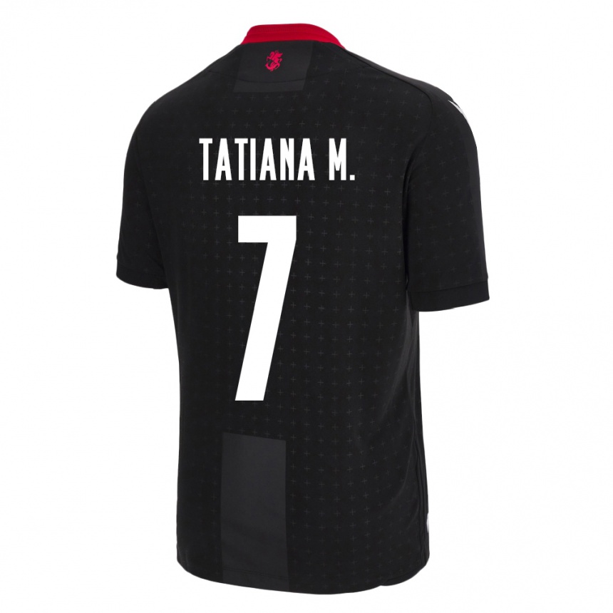 Kids Football Georgia Tatiana Matveeva #7 Black Away Jersey 24-26 T-Shirt Za