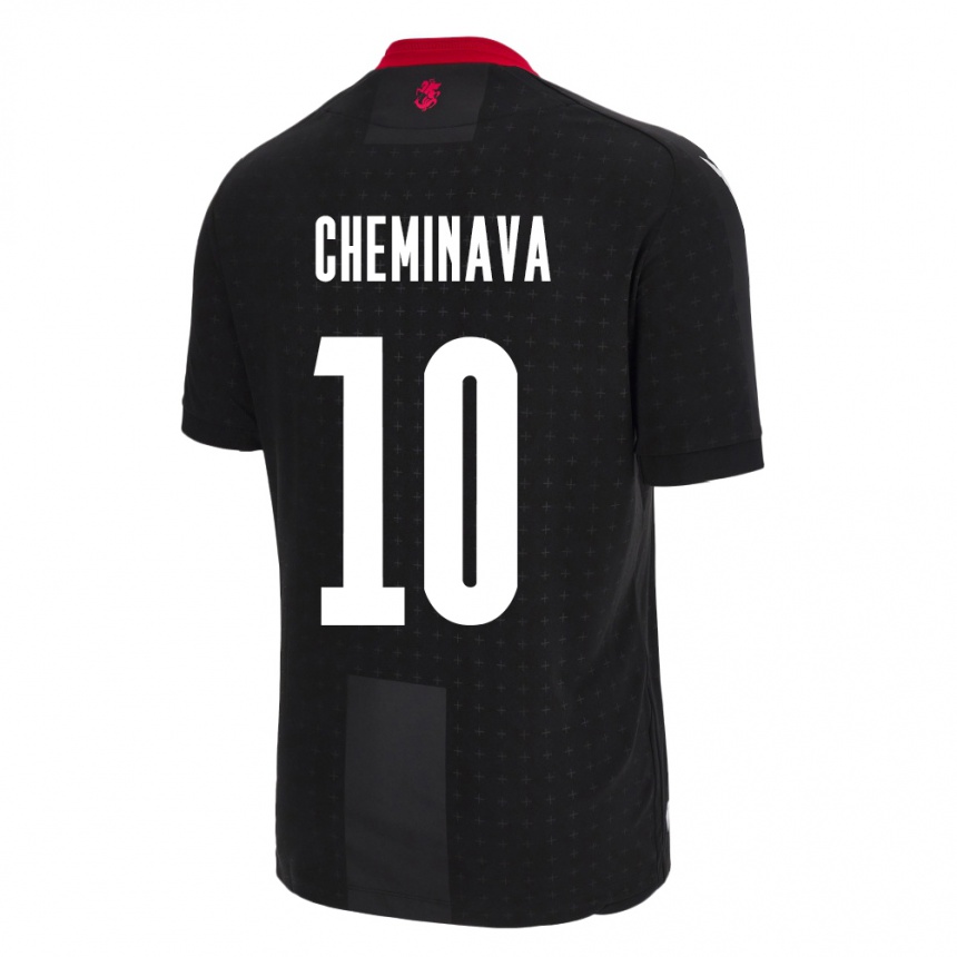 Kids Football Georgia Ana Cheminava #10 Black Away Jersey 24-26 T-Shirt Za