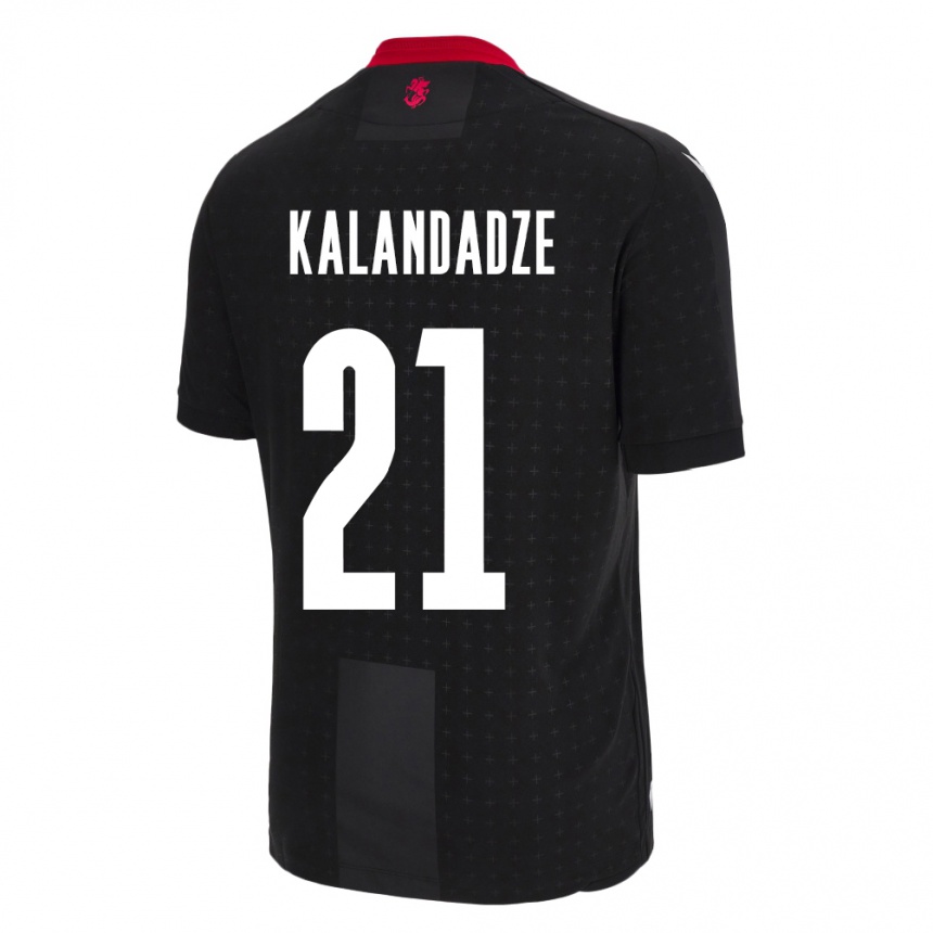 Kids Football Georgia Mariam Kalandadze #21 Black Away Jersey 24-26 T-Shirt Za