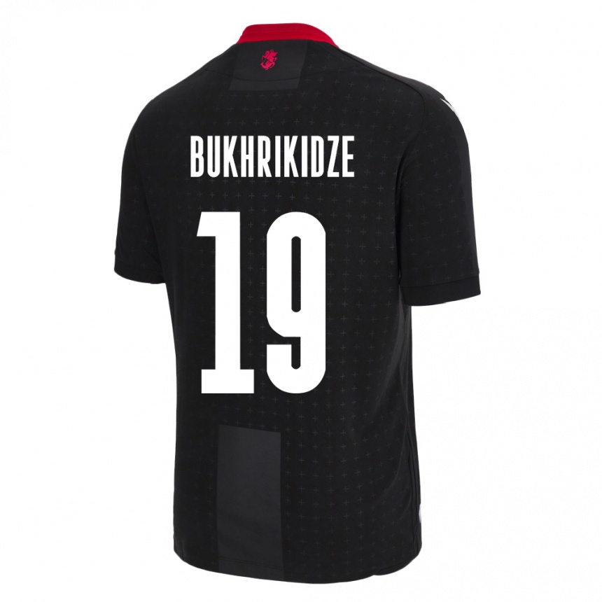 Kids Football Georgia Nino Bukhrikidze #19 Black Away Jersey 24-26 T-Shirt Za