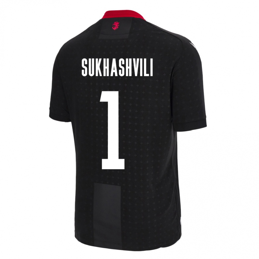 Kids Football Georgia Teona Sukhashvili #1 Black Away Jersey 24-26 T-Shirt Za