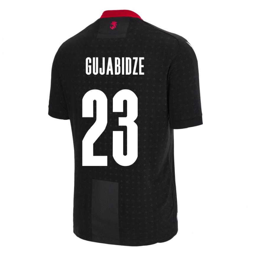 Kids Football Georgia Nino Gujabidze #23 Black Away Jersey 24-26 T-Shirt Za