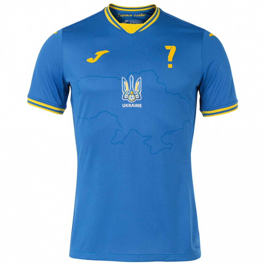 Kids Football Ukraine Marina Shayniuk #0 Blue Away Jersey 24-26 T-Shirt Za